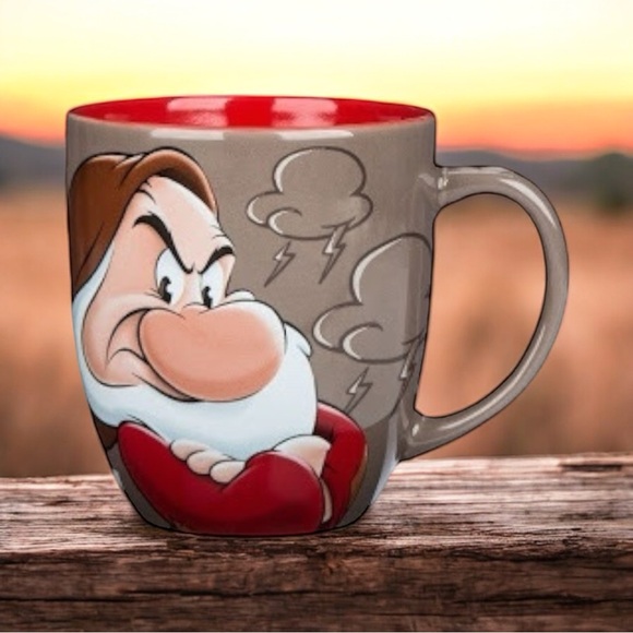 DISNEY Snow White Dwarf GRUMPY Angry Face, Large 20oz Ceramic Coffee Mug - Picture 1 of 9